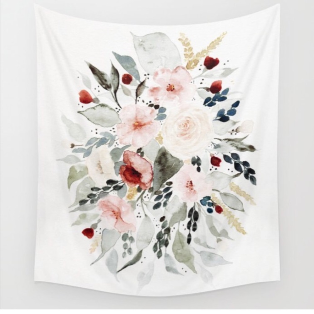 Flower bouquet tapestry